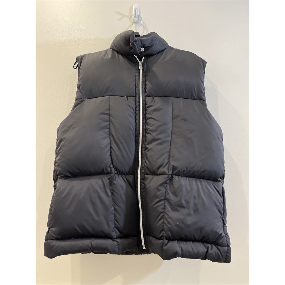 FUDA New York Black Duck Down Feather Full Zip Pocket Puffer Vest Lightweight XL